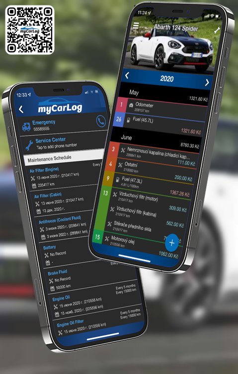 Manage all information and logs about Abarth 124 Spider by Abarth with myCarLog!!