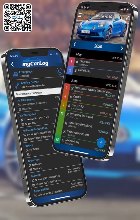 Manage all information and logs about Alpine A110 by Alpine with myCarLog!!