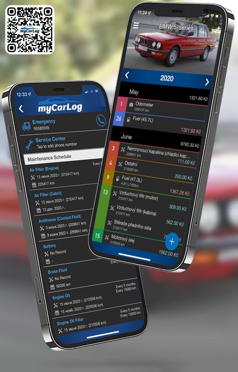 Manage all information and logs about BMW 5-series by BMW with myCarLog!!