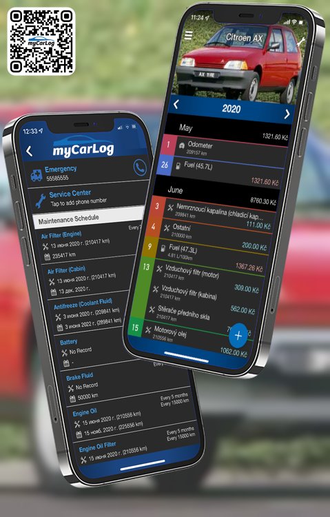 Manage all information and logs about Citroen AX by Citroen with myCarLog!!