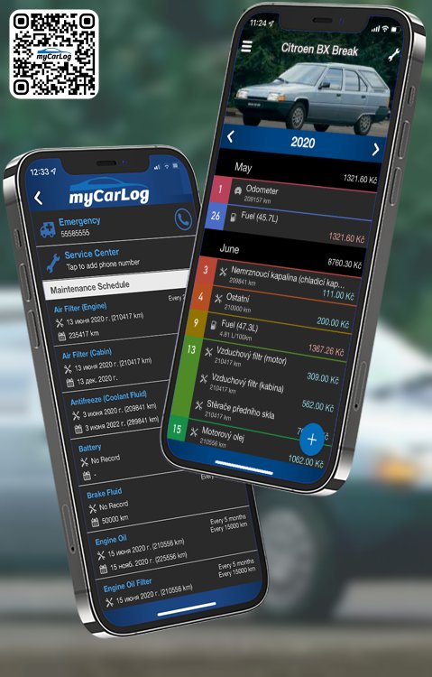 Manage all information and logs about Citroen BX Break by Citroen with myCarLog!!