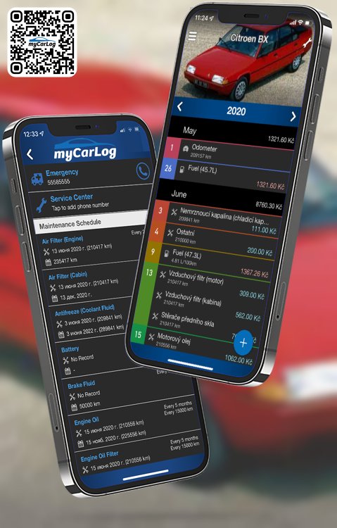 Manage all information and logs about Citroen BX by Citroen with myCarLog!!
