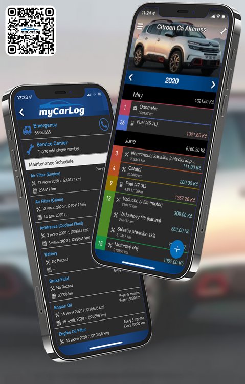 Manage all information and logs about Citroen C5 Aircross by Citroen with myCarLog!!