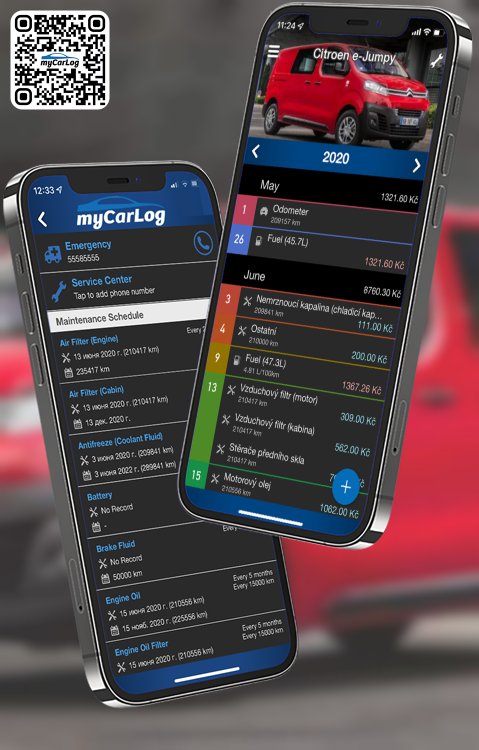 Manage all information and logs about Citroen e-Jumpy by Citroen with myCarLog!!
