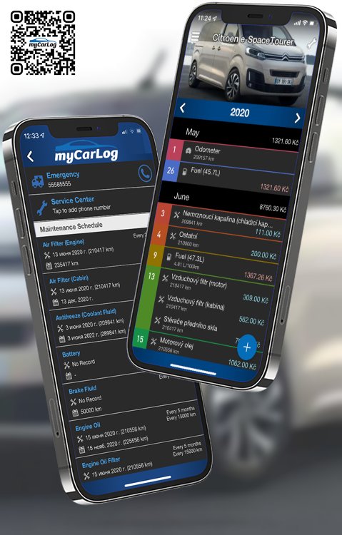 Manage all information and logs about Citroen e-SpaceTourer by Citroen with myCarLog!!