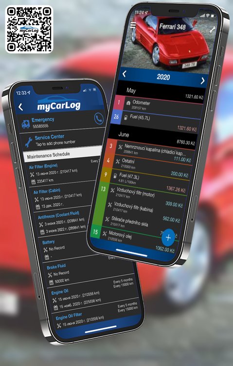 Manage all information and logs about Ferrari 348 by Ferrari with myCarLog!!