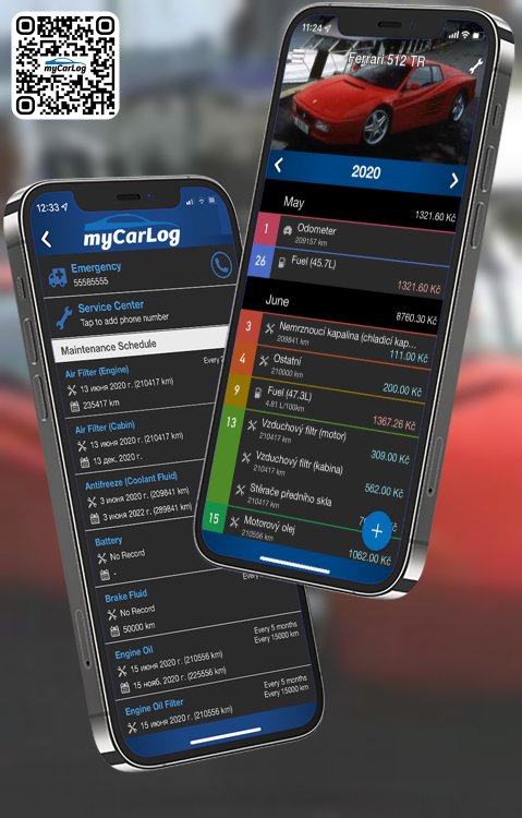 Manage all information and logs about Ferrari 512 TR by Ferrari with myCarLog!!