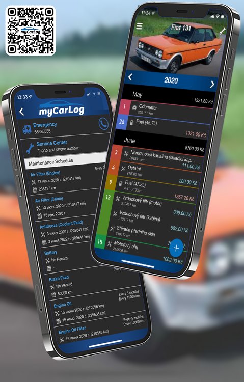 Manage all information and logs about Fiat 131 by Fiat with myCarLog!!