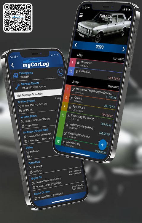 Manage all information and logs about Fiat 132 by Fiat with myCarLog!!