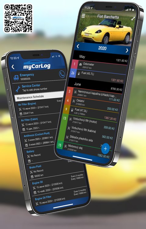 Manage all information and logs about Fiat Barchetta by Fiat with myCarLog!!