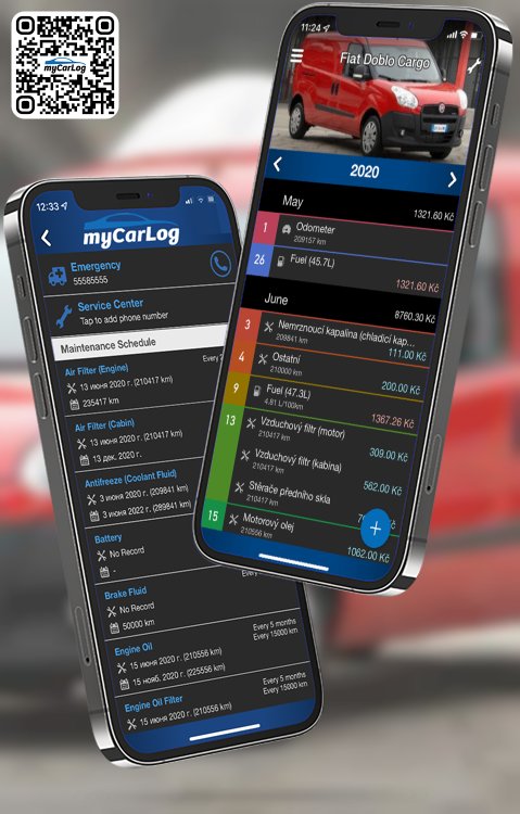 Manage all information and logs about Fiat Doblo Cargo by Fiat with myCarLog!!