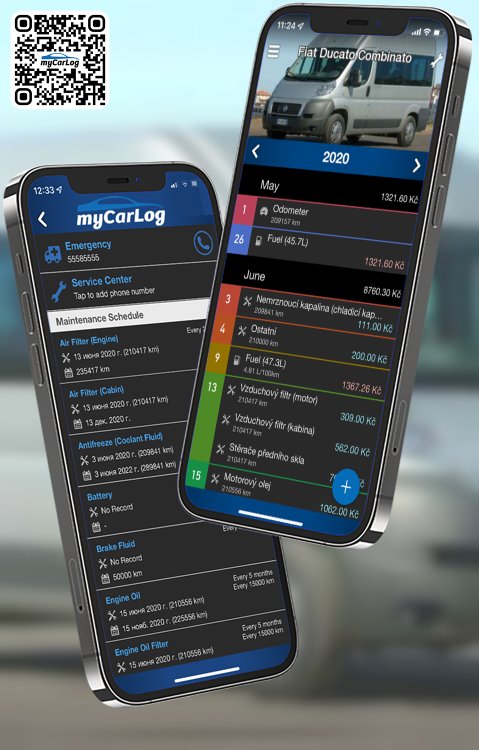 Manage all information and logs about Fiat Ducato Combinato by Fiat with myCarLog!!