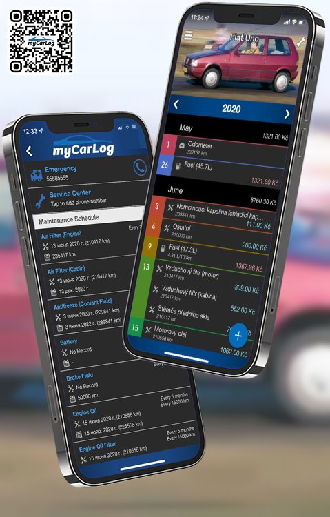 Manage all information and logs about Fiat Uno by Fiat with myCarLog!!
