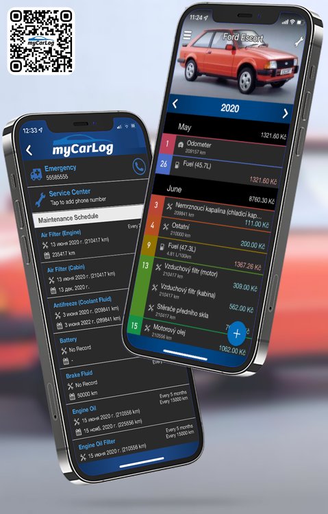 Manage all information and logs about Ford Escort by Ford with myCarLog!!