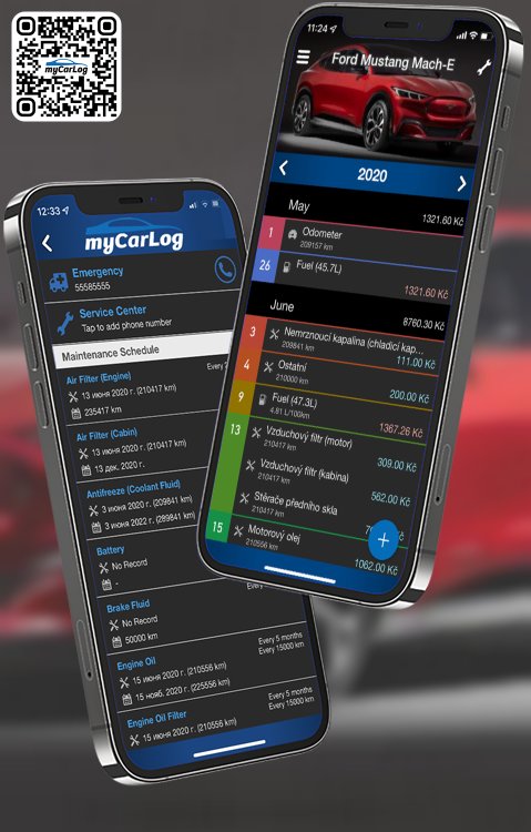 Manage all information and logs about Ford Mustang Mach-E by Ford with myCarLog!!