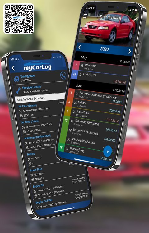 Manage all information and logs about Ford Mustang by Ford with myCarLog!!