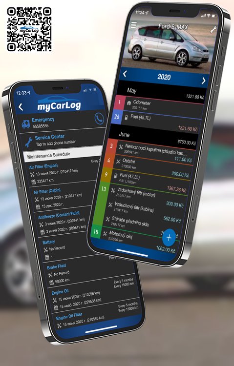 Manage all information and logs about Ford S-MAX by Ford with myCarLog!!