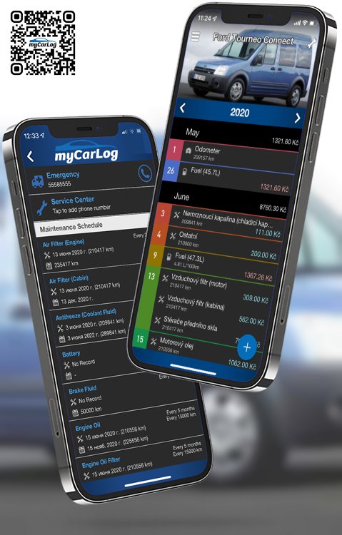 Manage all information and logs about Ford Tourneo Connect by Ford with myCarLog!!