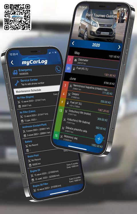 Manage all information and logs about Ford Tourneo Custom by Ford with myCarLog!!