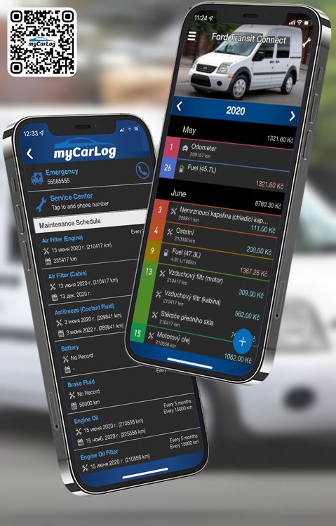 Manage all information and logs about Ford Transit Connect by Ford with myCarLog!!