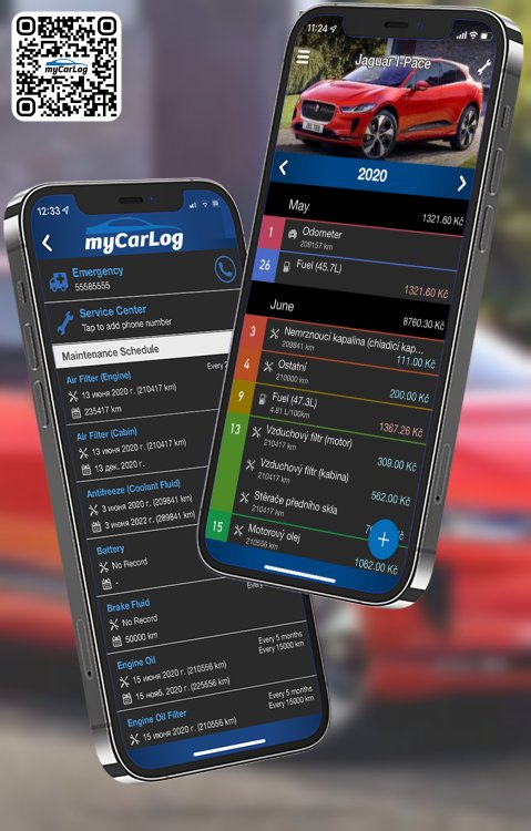 Manage all information and logs about Jaguar I-Pace by Jaguar with myCarLog!!