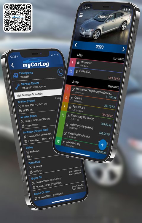 Manage all information and logs about Jaguar XF by Jaguar with myCarLog!!
