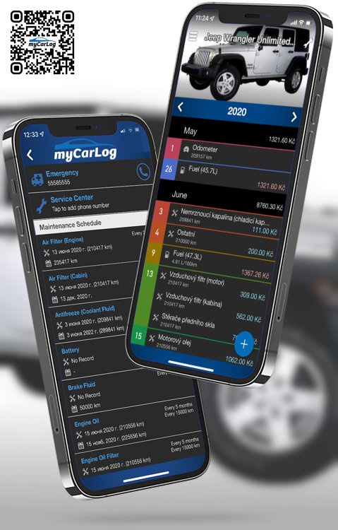 Manage all information and logs about Jeep Wrangler Unlimited Van by Jeep with myCarLog!!