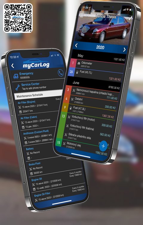 Manage all information and logs about Lancia Thesis by Lancia with myCarLog!!