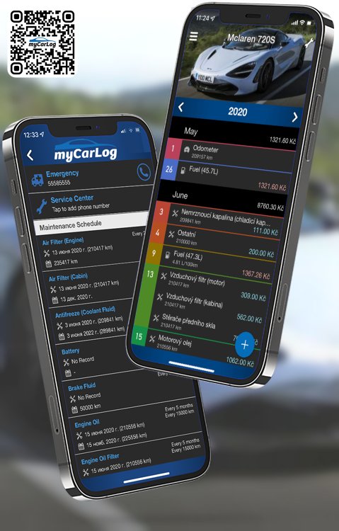 Manage all information and logs about Mclaren 720S by McLaren with myCarLog!!