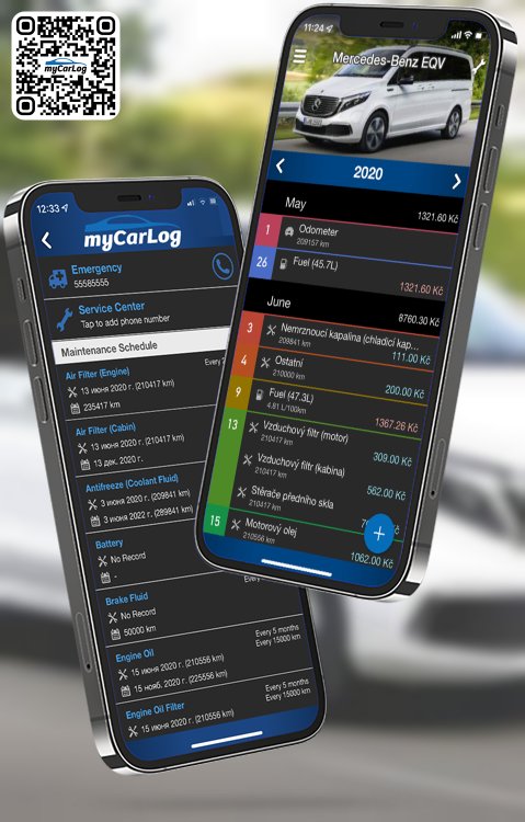 Manage all information and logs about Mercedes-Benz EQV by Mercedes-Benz with myCarLog!!