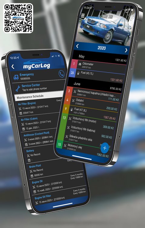 Manage all information and logs about MG ZS by MG with myCarLog!!