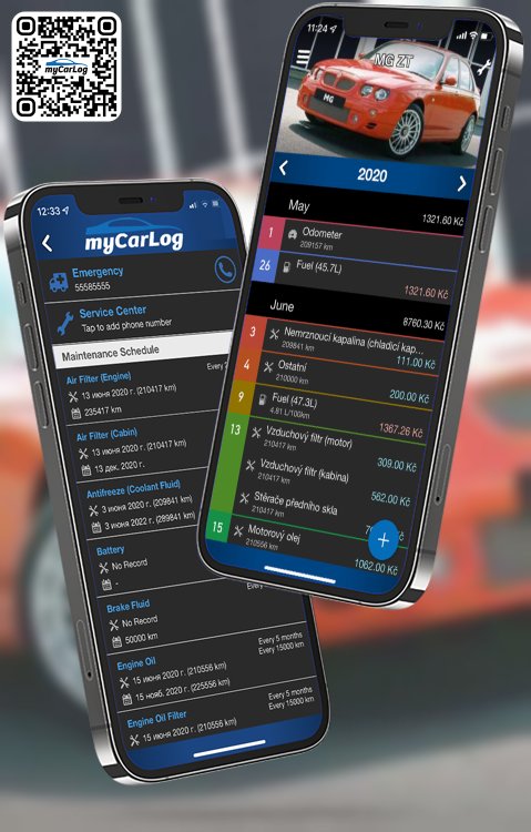 Manage all information and logs about MG ZT by MG with myCarLog!!
