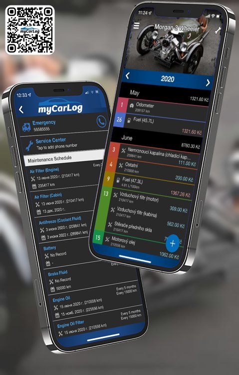 Manage all information and logs about Morgan 3 Wheeler by Morgan with myCarLog!!