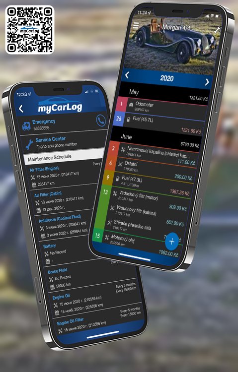 Manage all information and logs about Morgan 4/4 by Morgan with myCarLog!!