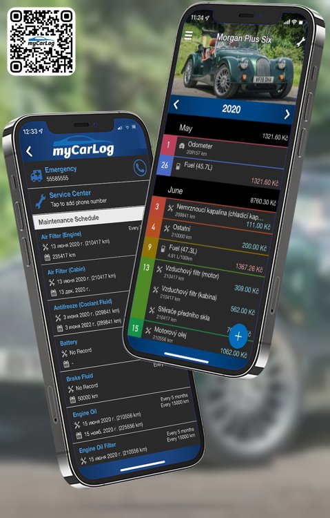 Manage all information and logs about Morgan Plus Six by Morgan with myCarLog!!