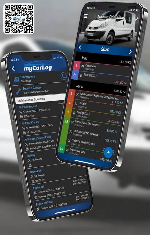 Manage all information and logs about Nissan Primastar by Nissan with myCarLog!!