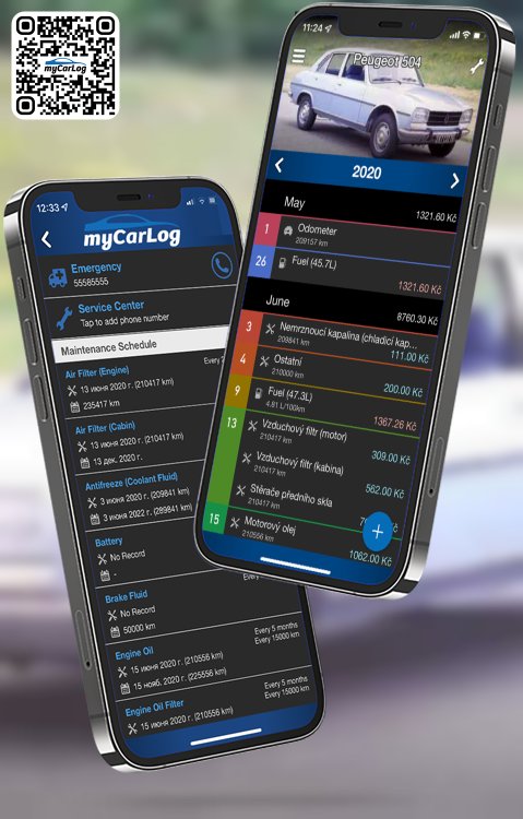 Manage all information and logs about Peugeot 504 by Peugeot with myCarLog!!