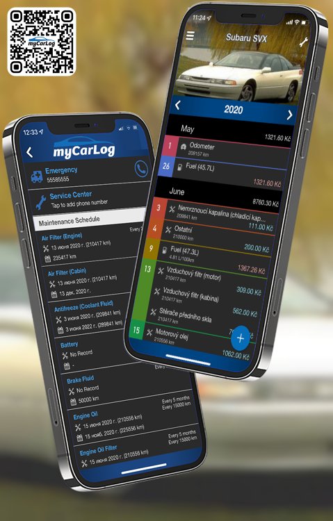 Manage all information and logs about Subaru SVX by Subaru with myCarLog!!