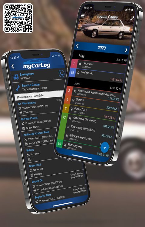 Manage all information and logs about Toyota Camry by Toyota with myCarLog!!