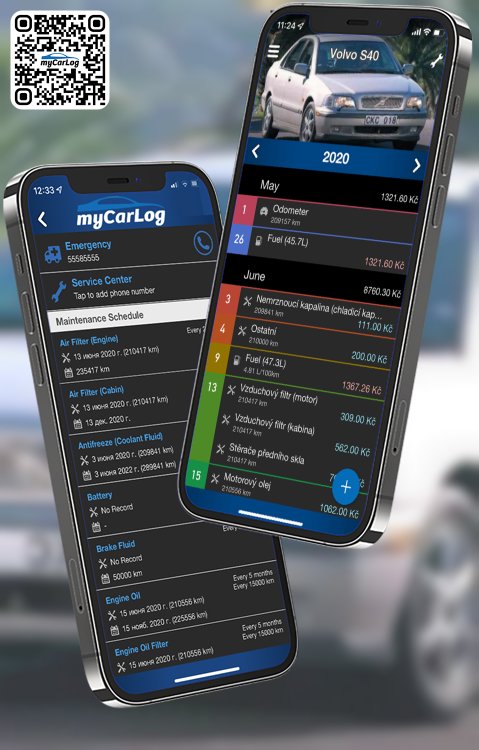 Manage all information and logs about Volvo S40 by Volvo with myCarLog!!