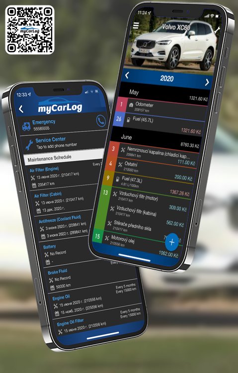 Manage all information and logs about Volvo XC60 by Volvo with myCarLog!!